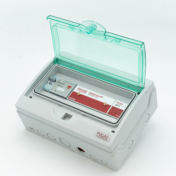 Enclosure with 24V powersupply & MCB, 267x200, IP65, transparent front hatch