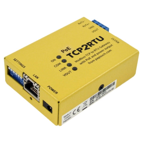 MODBUS TCP to RTU / ASCII converter with PoE power supply