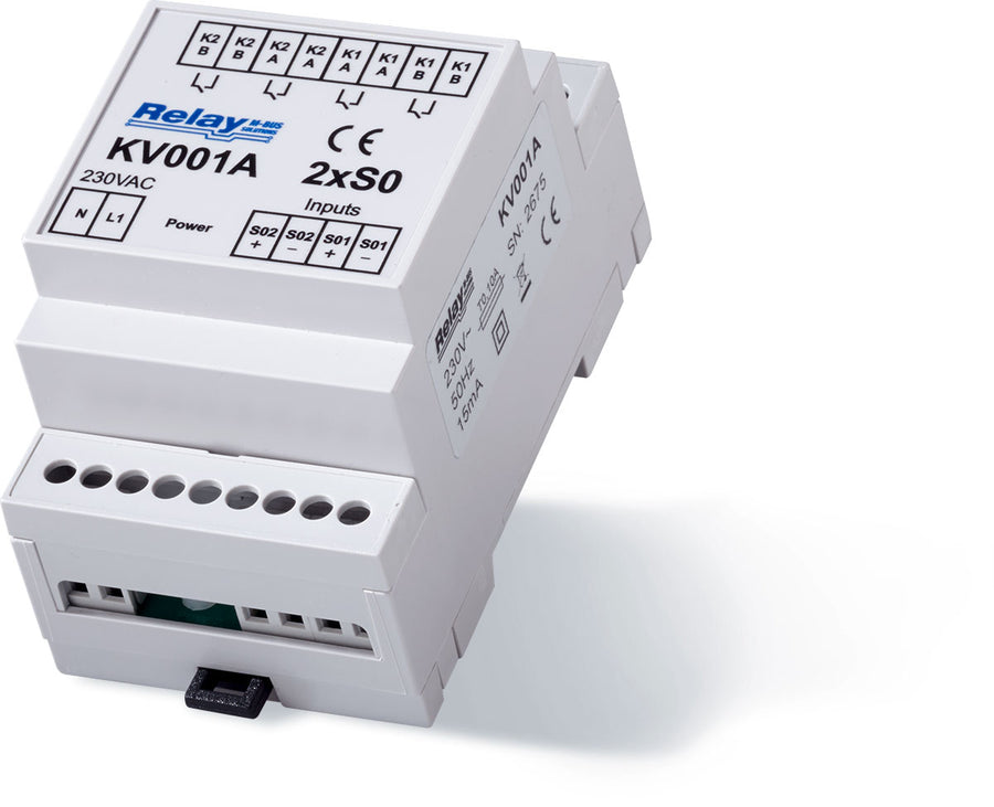 2 channel S0 - converter and pulse doubler, 230VAC, for DIN rail