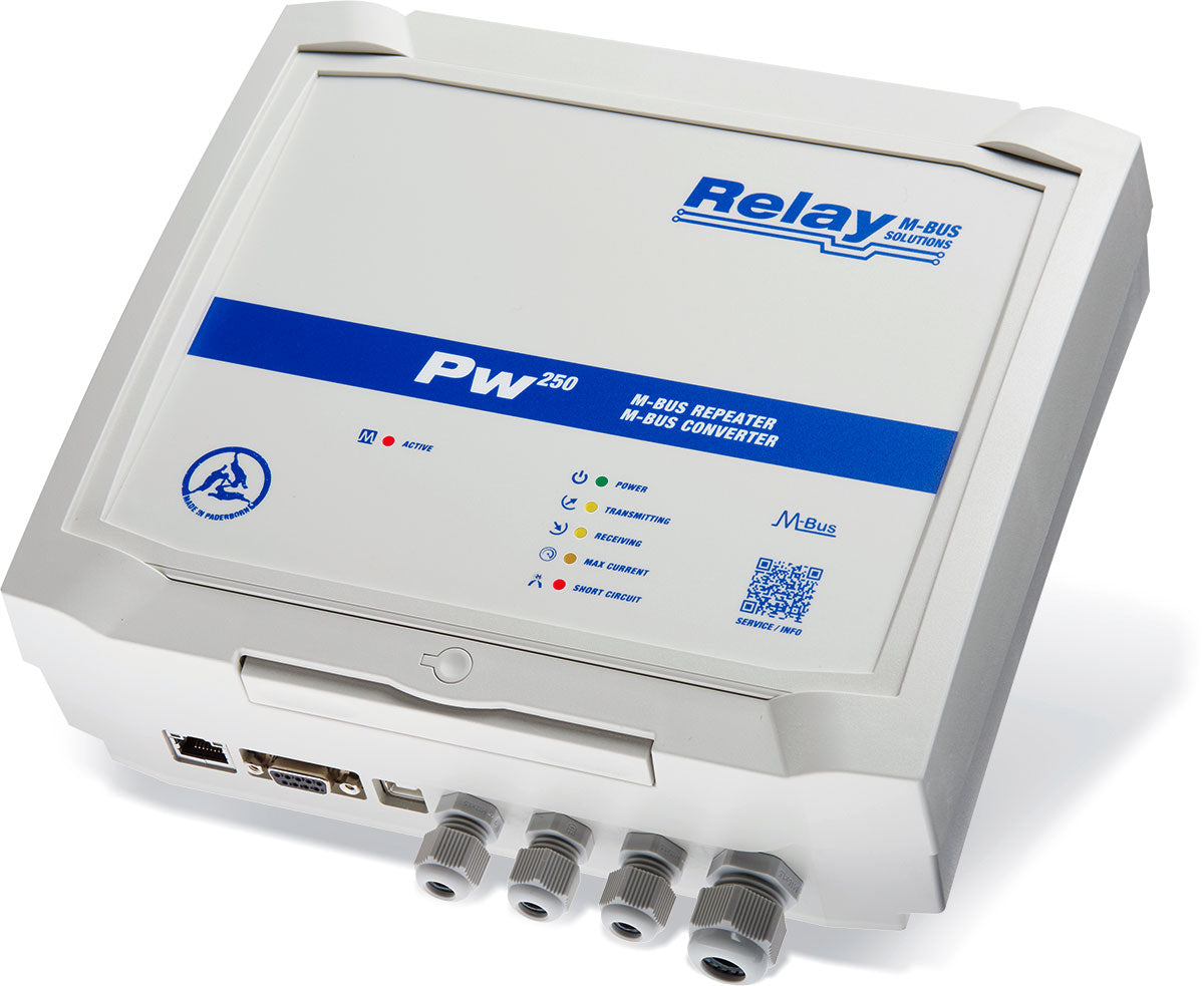 M-Bus converter for 250 devices with RS232C, RS485, USB, Ethernet